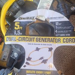  Gen max , five foot one point five millimeter , twelve gauge dual circuit generator correct