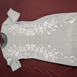 French Connection Classic Dress size 12 White Blue Floral