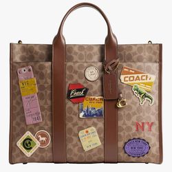 Coach westley tote with patches