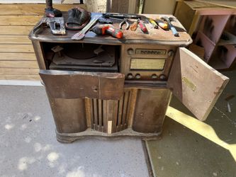 Old Record Player And Radio