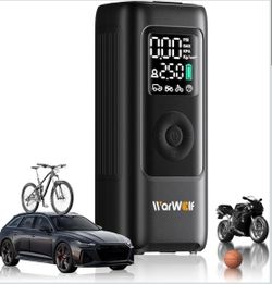 160PSI Tire Inflator Portable Air Compressor, Electric Air Pump for Car Tires with Pressure Gauge, Dual Power 12V DC, LED Light, Auto Shut-Off, Tire P