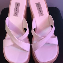 White Wedges Brand New  Size 7 1/2