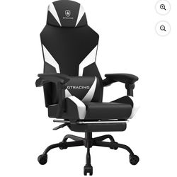 GTRACING LUFT-400 Mesh & Faux Leather Office Gaming Chair with Footrest, White
