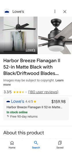 Harbor Breeze 52inch Ceiling Fan With Light And Remote Control 