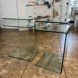 Glass Nightstands / End Tables (2)