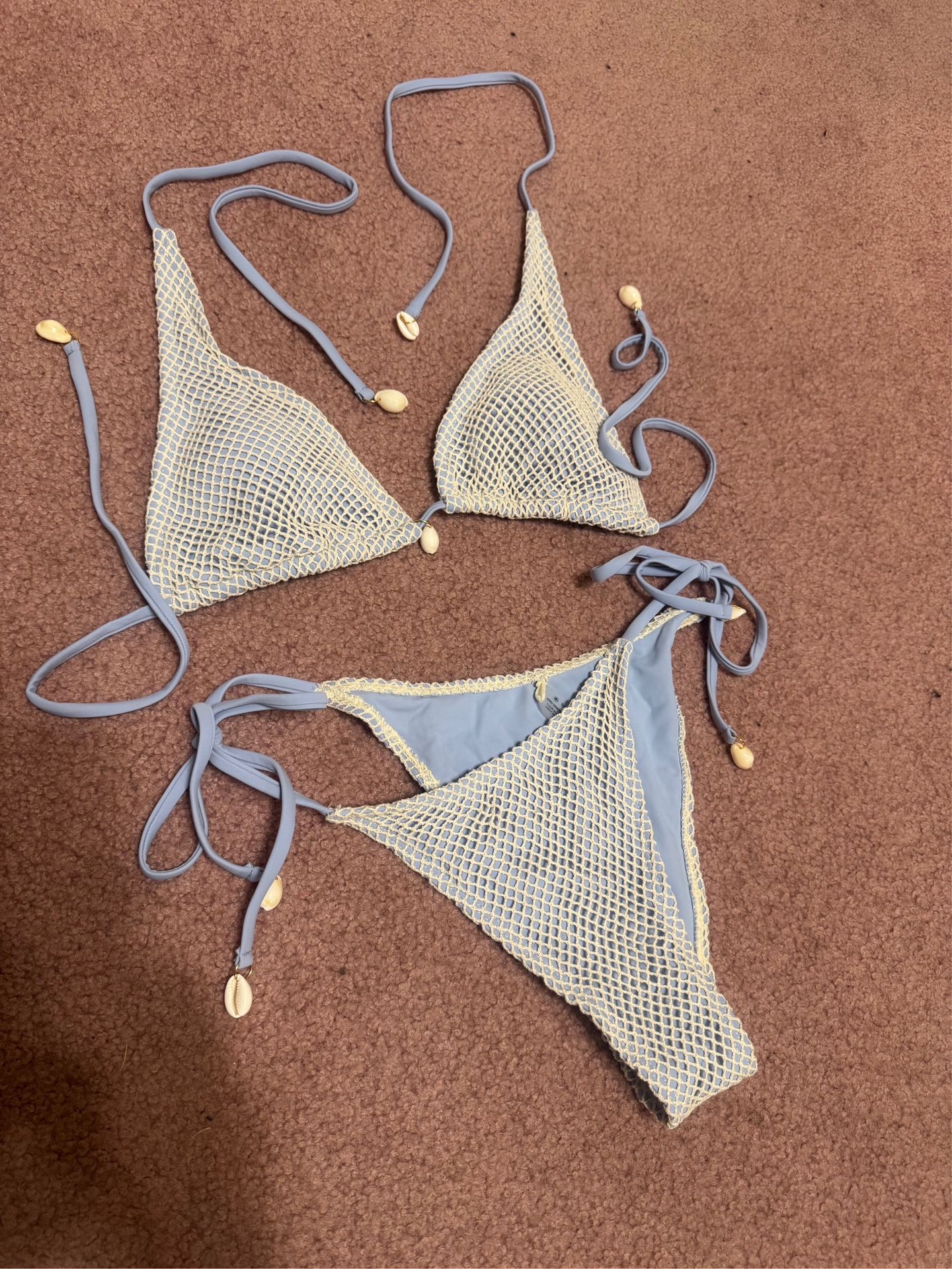 New Medium blue mermaid bikini festival rave outfit swimsuit swimwear