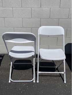 White Plastic Folding Chairs and Tables