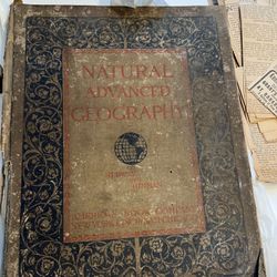 Antique 1898 Natural Advanced Geography By Redway & Hinman & Ephemera 1(contact info removed)’s Paper Clippings. Can be used for repurposing