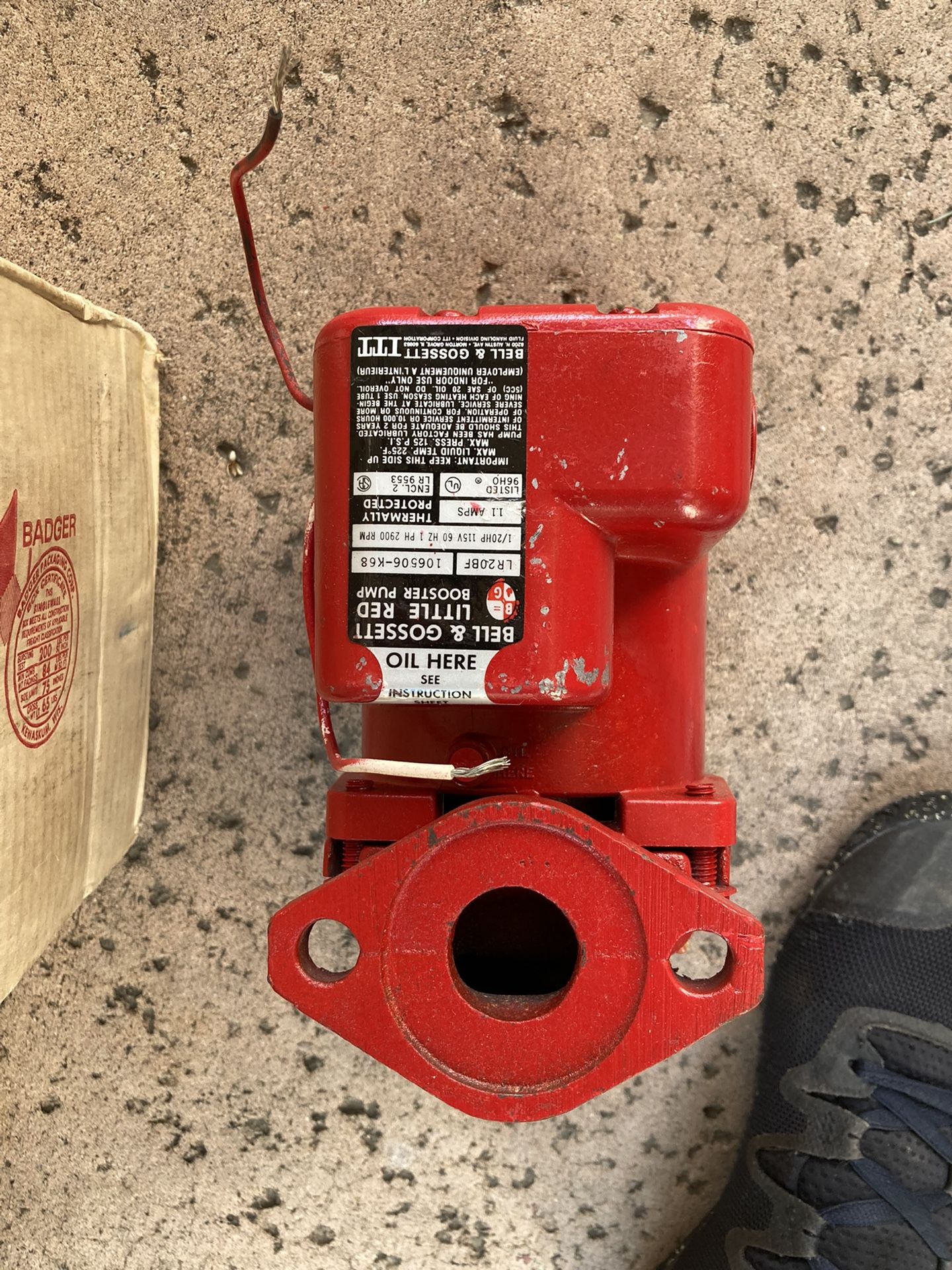 Bell & Gossett Little Red Booster Pump LR20BF