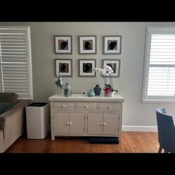 Rustic White Buffet includes FREE Matching Dining table 