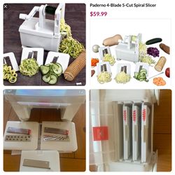 New  Paderno 4 Blade Spiralizer-William Sonoma 