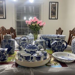Antique Tea Set And Bowl
