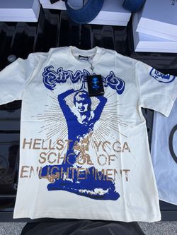 Hellstar Yoga School of Enlightenment Tee (Cream/Blue) – Size L (1 Available)