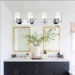 BONLICHT 4-Light Bathroom Vanity Light – Modern Chrome Wall Sconce Fixture