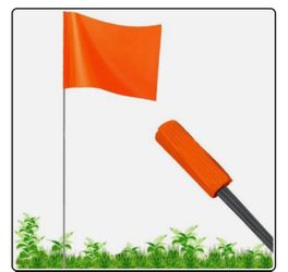 50 pieces Orange Marking Flag with Steel Wire Stake