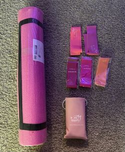 New yoga mat and exercise bands