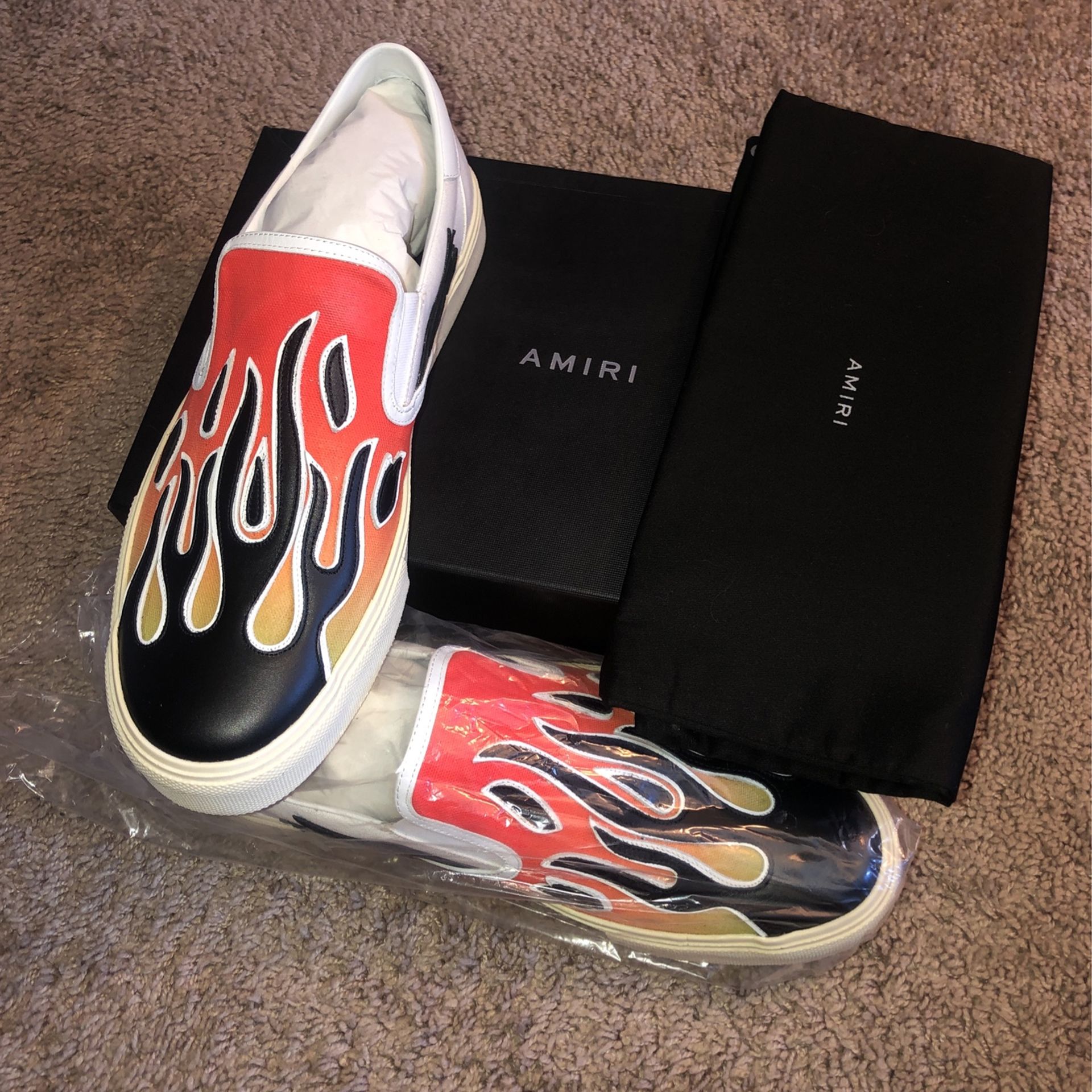 Amiri x Vans Flame Slip On Black/White/Multicolor Size 11 US/44 EU