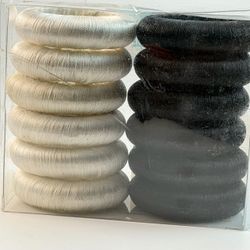 Hair Bun Donut Maker Set Black and Ivory