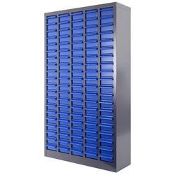 Parts Cabinet 100 Drawers with Labels, ABS Impact-Resistant Drawers, Finger-Grip Pulls for Convenient Access, Bolt and Nut Organizer for Garages, Gara