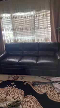Dark Brown Leather 4- Seat Sofa