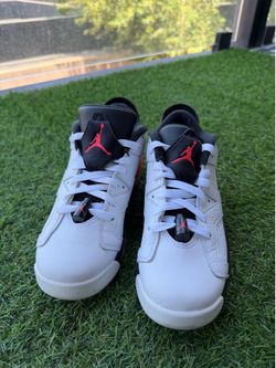 Air Jordan 6 Retro Low GS “Infrared 23” White Black Youth Basketball Shoes Size 6