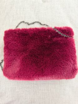 A New Day Burgundy Faux Fur Crossbody Bag