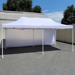 $205 (New in box) Heavy-duty canopy 10x20 ft with (2 sidewalls), ez popup shade outdoor gazebo, carry bag
