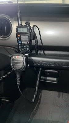 Jeepuniq Yaesu FTM-400 Ham mic and midland radio holder for Jeep Wrangler  and Gladiator JL JT  Grab bar