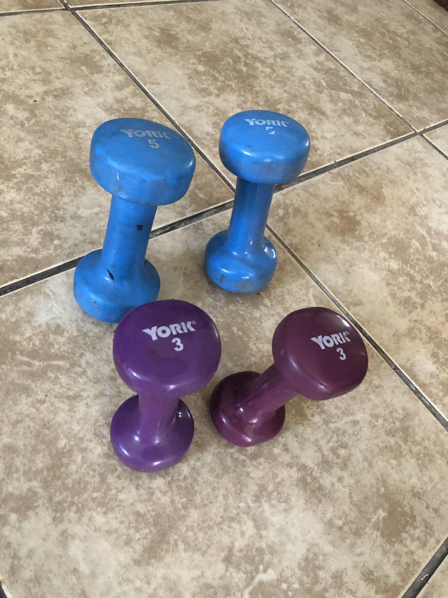 Set of 5 LBS + 3 LBS Dumbbells.