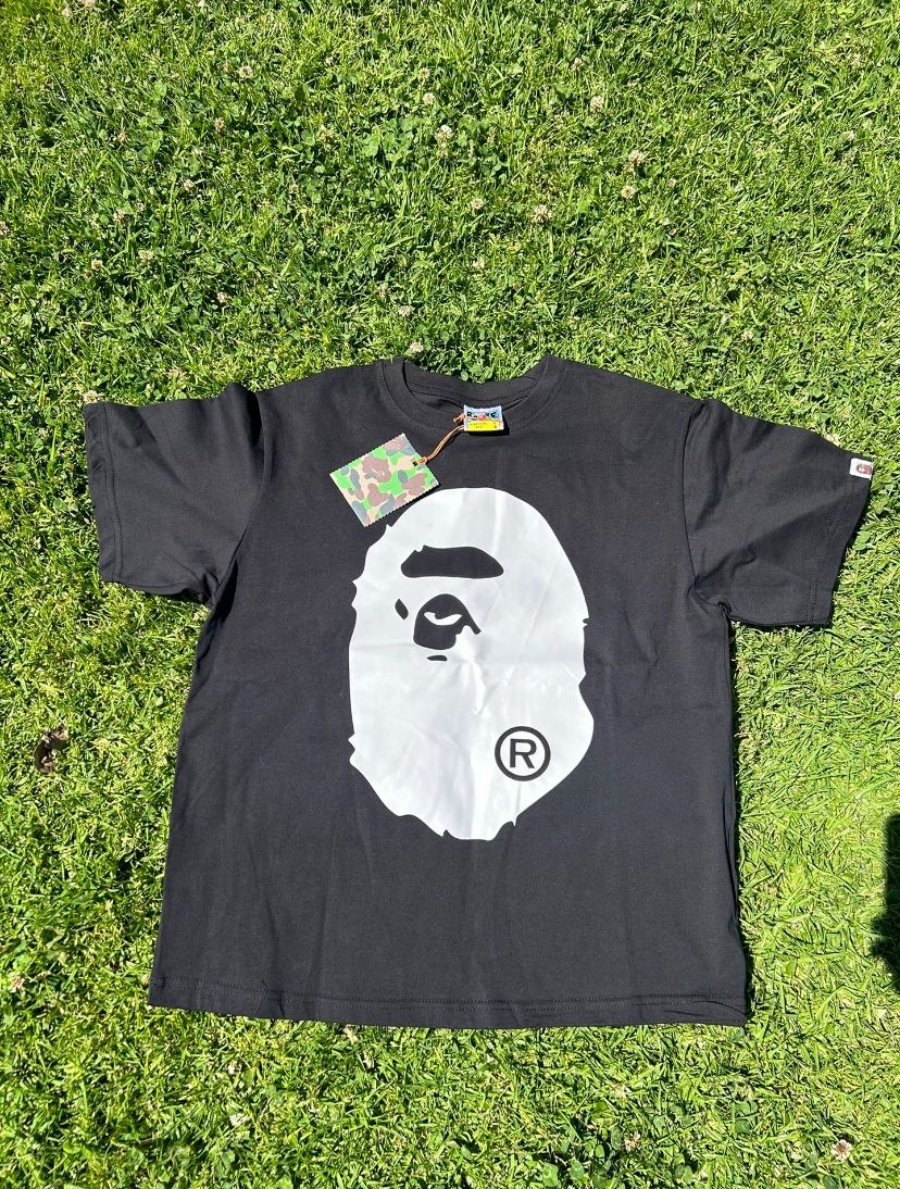 black and white bape shirt