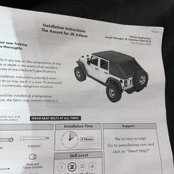  07-18 Jeep Wrangler Jk 4 Door Bestop Ascent Soft Top 