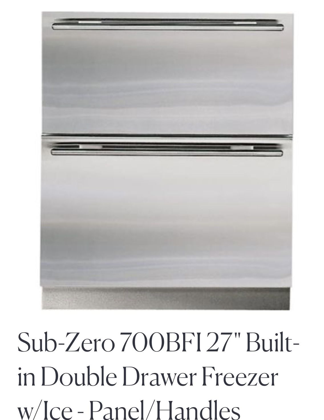 Subzero Freezer W/ Icemaker 