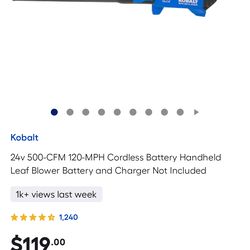 Kobalt leaf blower