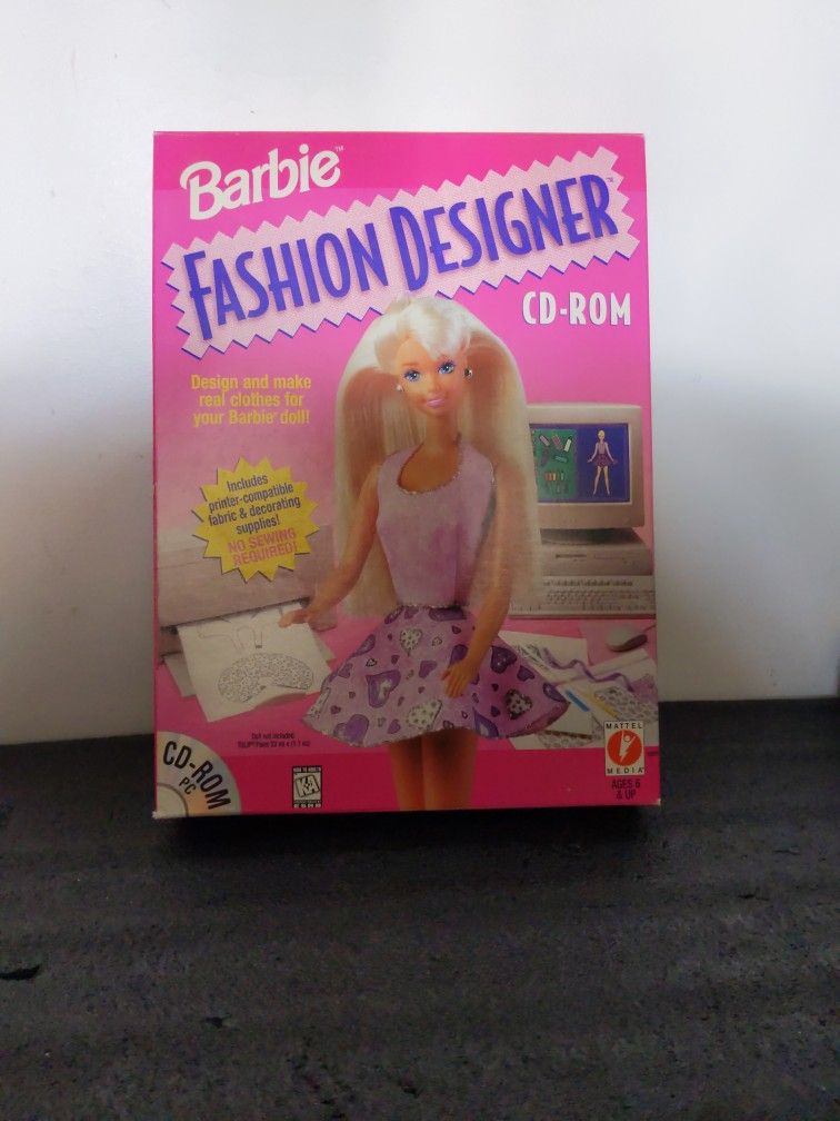 Vintage Barbie Fashion Designer CD- ROM PC Program