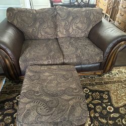 Two Love Seat And Foot Rest 