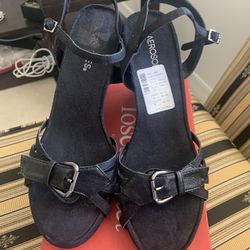 Black suede “Sandal, Wedge