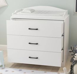 3-Drawer White Wood Dresser Chest Drawers Dresser Storage Organizer Cabinet 35.4 in. H x 35.4 in. W x 19.2 in