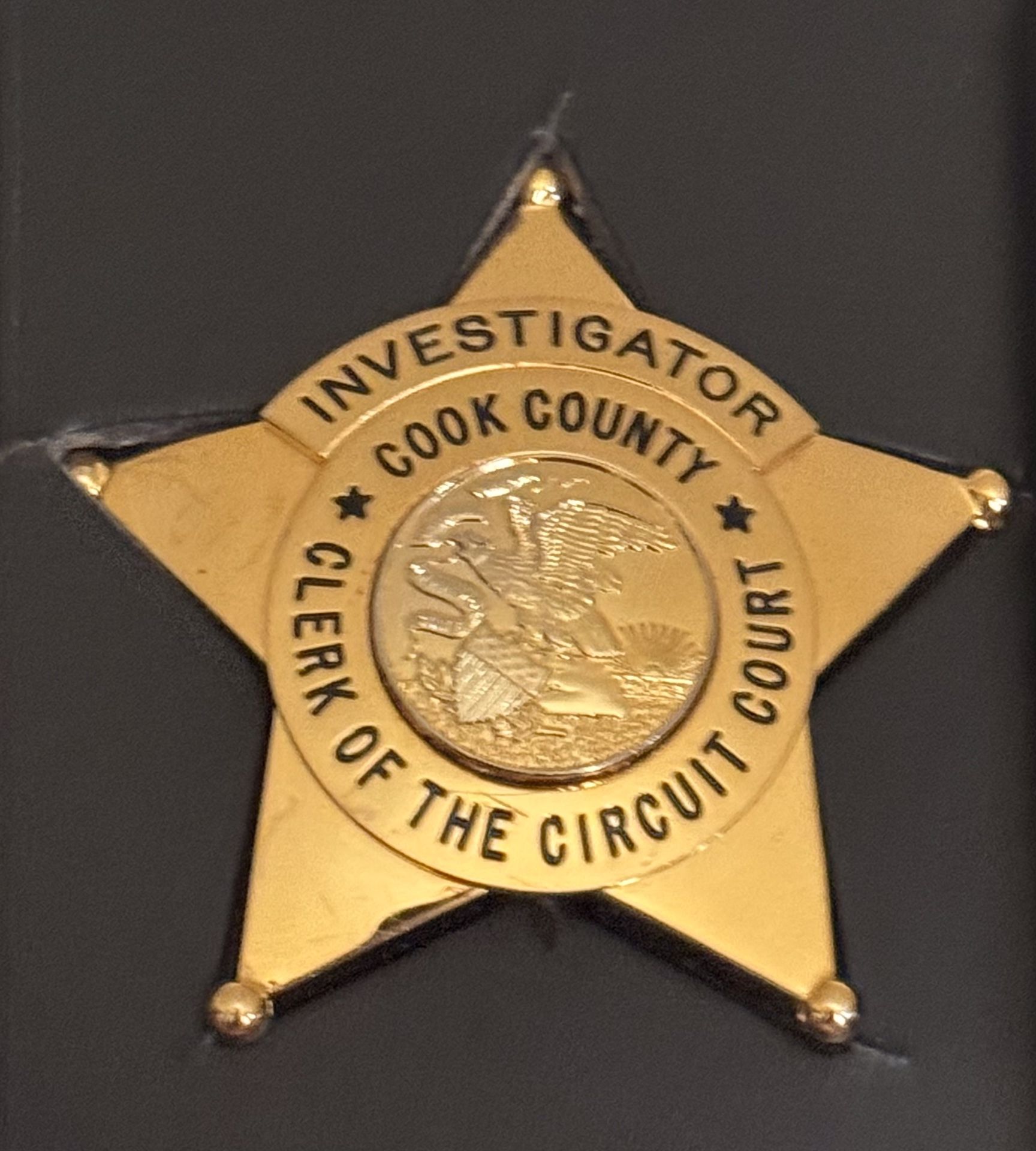  County Clerk Of The Circuit Court Gold Investigator Star ( Badge )