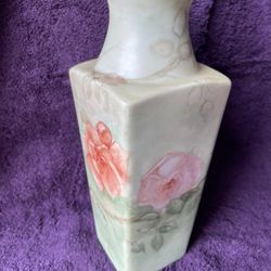Hand Painted Porcelain Vase And Spoon Holder