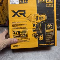 Brand New Open Box Dewalt 20v XR Brushless 1/2” Mid Range Impact Wrench With Hog Ring Anvil Tool Only 