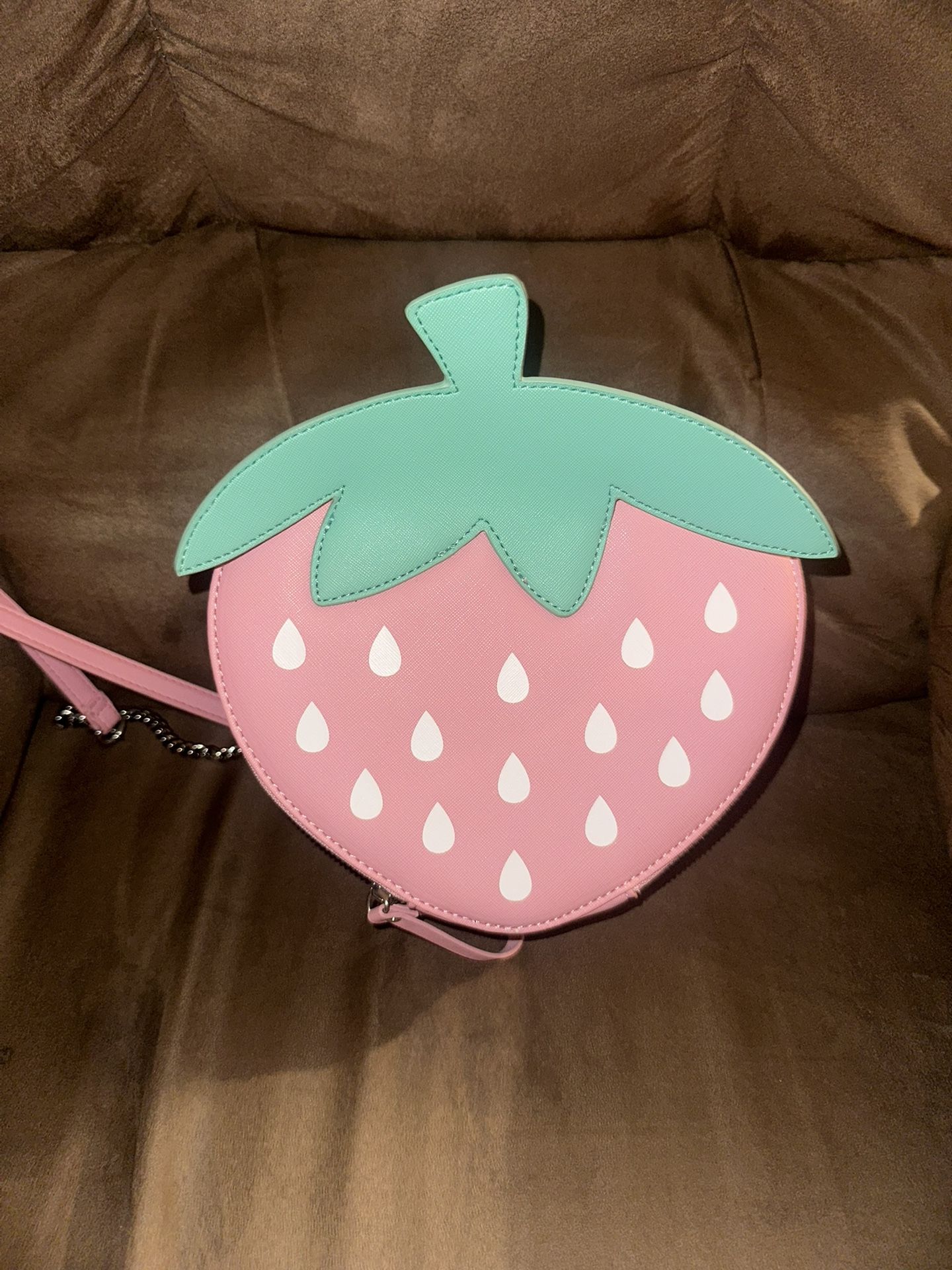 Pink strawberry crossbody bag