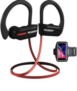 Tenergy T20 Bluetooth Wireless Headphones, IPX7 Sweatproof Sports Earphones for Running, Noise Canceling 8-Hour Working Time, in-Ear Bluetooth V4.1 S