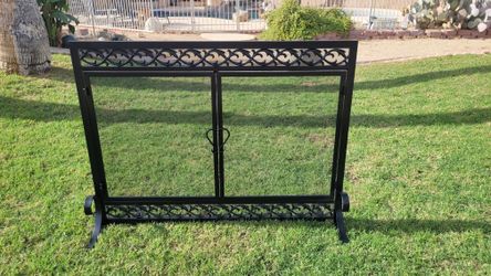 Wrought Iron Custom Order Fireplace Screen By EVERGREEN