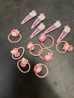 Hello Kitty young girls hair clips/ ponytail