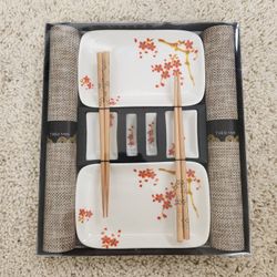 Sushi Set- Plates, Chopsticks, Rolling Mat