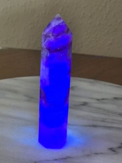 4.6" Approximately Fluorite Tower Reactive With UV Lights
