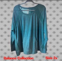 Balance Collection Teal Long Sleeve Top Size 2X