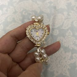 Heart ❤️ Pearl Wrist Watch 