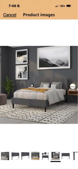 Brand new Quilted Tufted Upholstered Full Size Headboard in Dark Gray Fabric