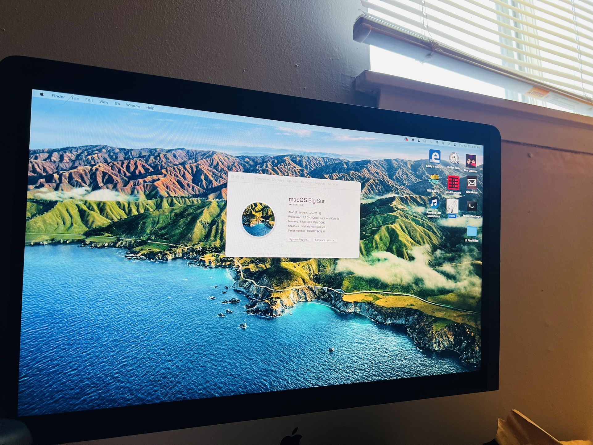 iMac (Late 2013 8GB memory/2.7 GHz i5)